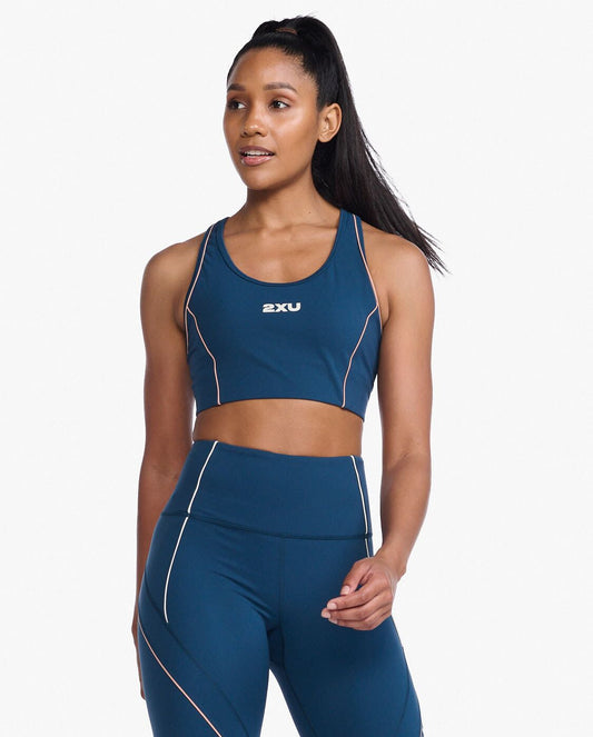 2XU South Africa - Womens Form Swift Crop - Moonlight/Off White