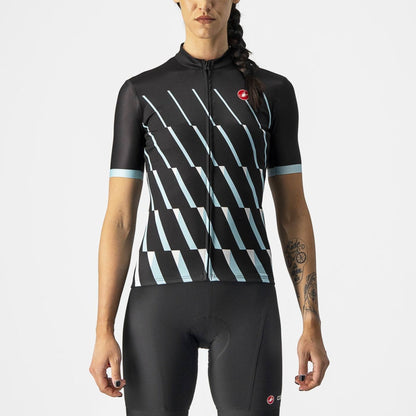 CASTELLI Pendio Women's Jersey -  Light Black / Sky Blue White